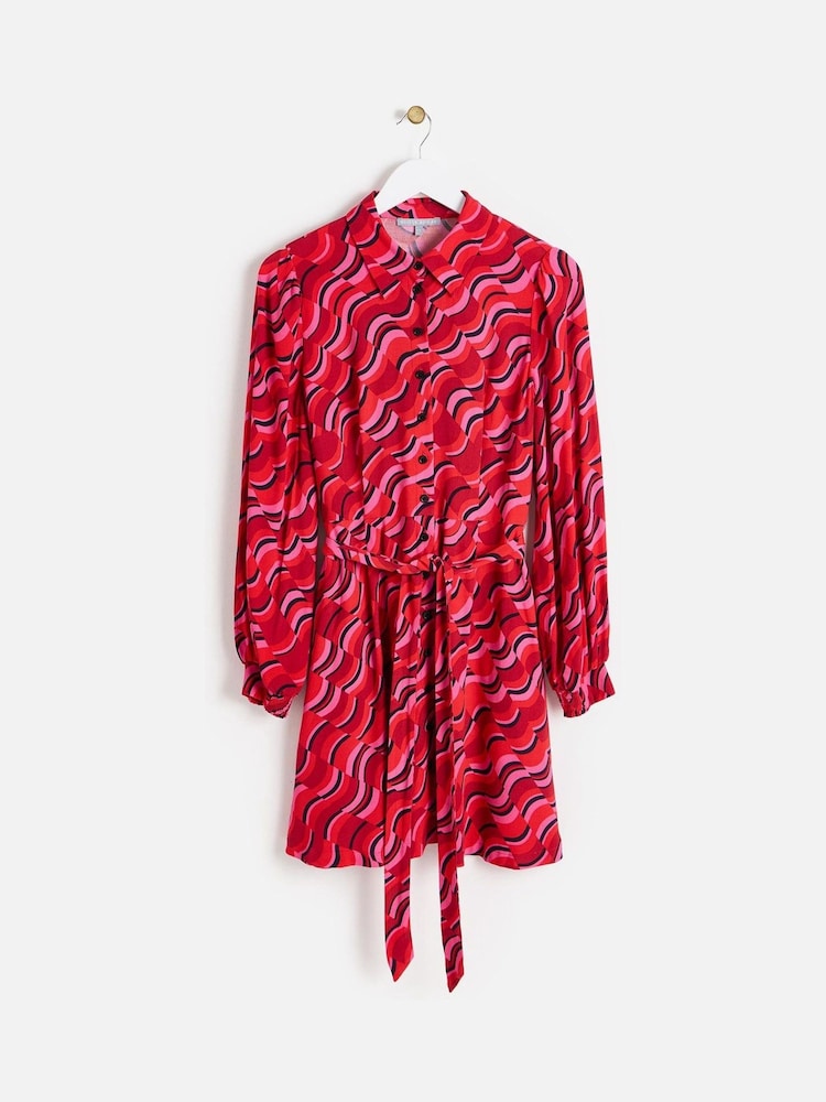 Oliver Bonas Red Geometric Mini Dress - Image 1 of 6