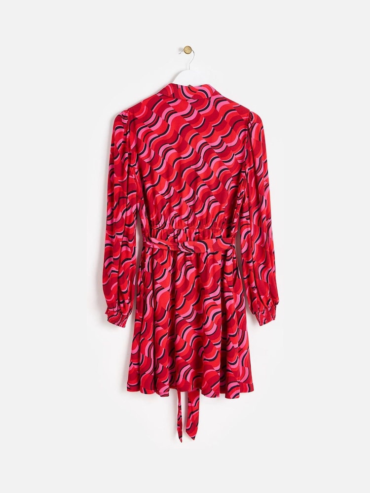 Oliver Bonas Red Geometric Mini Dress - Image 2 of 6 Oliver Bonas Red Geometric Mini Dress - Image 2 of 6