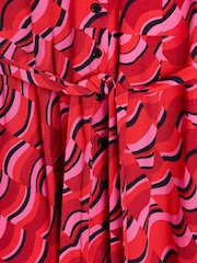 Oliver Bonas Red Geometric Mini Dress - Image 5 of 6