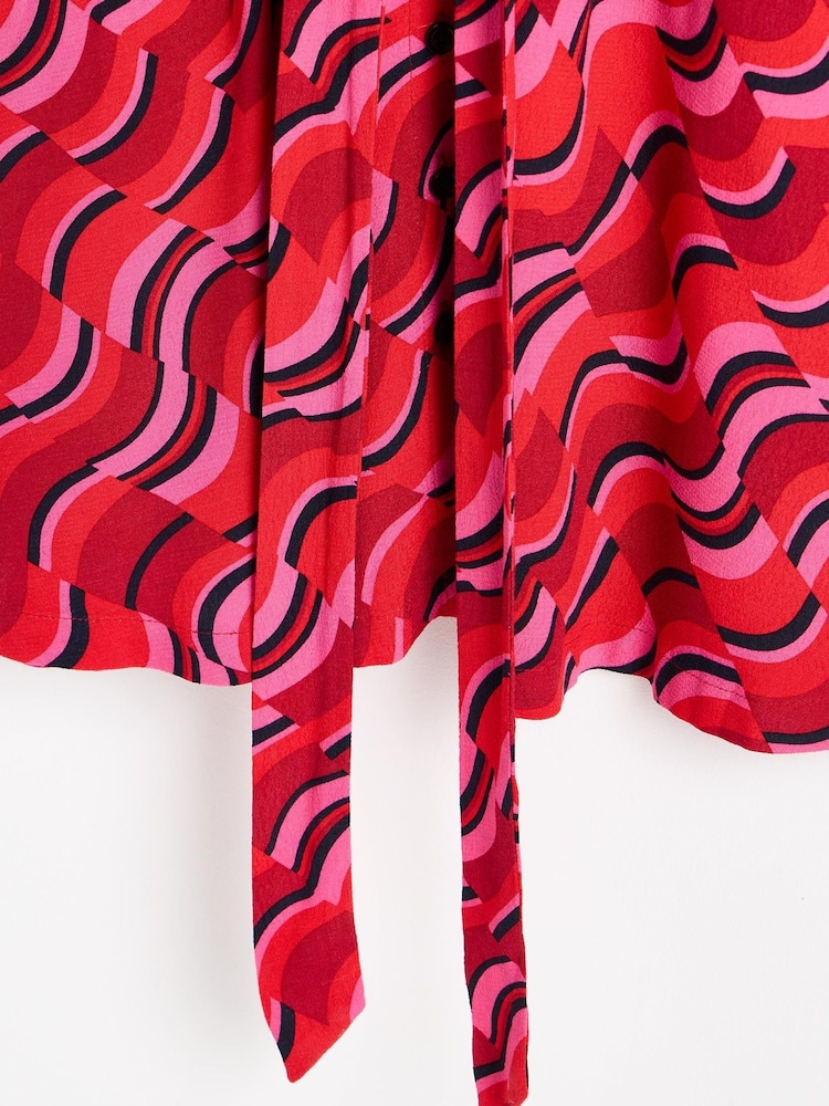Oliver Bonas Red Geometric Mini Dress - Image 6 of 6 Oliver Bonas Red Geometric Mini Dress - Image 6 of 6