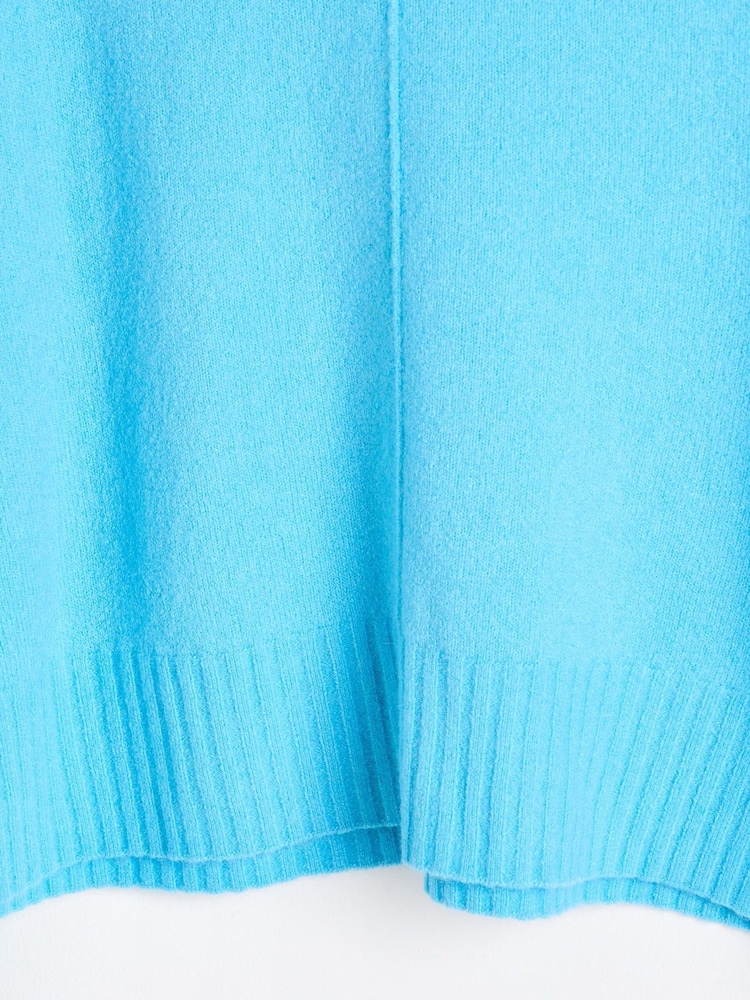 Oliver Bonas Blue Funnel Neck Knitted Jumper - Image 5 of 5 Oliver Bonas Blue Funnel Neck Knitted Jumper - Image 5 of 5