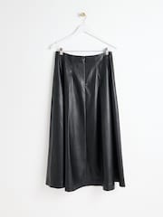 Oliver Bonas Black PU Pleated Midi Skirt - Bild 2 von 5