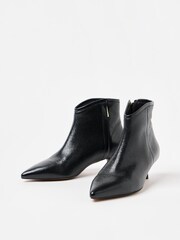 Oliver Bonas Black Metallic Pointed Kitten Heel Ankle Boots - Image 3 of 7