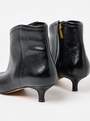 Oliver Bonas Black Metallic Pointed Kitten Heel Ankle Boots - Image 7 of 7