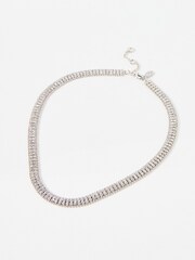 Oliver Bonas Silver Tone Giada Silver Flat Collar Necklace - Image 1 of 3