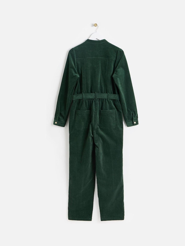 Oliver Bonas Green Corduroy Button Up Jumpsuit - Image 2 of 6 Oliver Bonas Green Corduroy Button Up Jumpsuit - Image 2 of 6