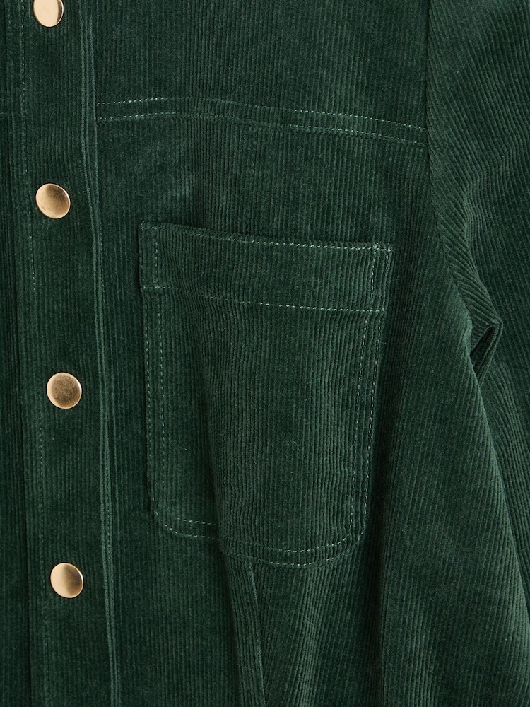 Oliver Bonas Green Corduroy Button Up Jumpsuit - Image 4 of 6