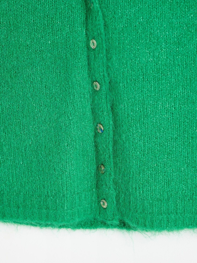 Oliver Bonas Green Button Up V-Neck Knitted Waistcoat - Image 5 of 5
