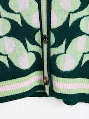 Oliver Bonas Green Geometric Knitted Cardigan - Image 5 of 5