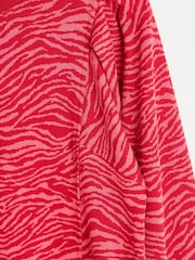 Oliver Bonas Red Zebra Print Knitted Sweatshirt - Image 4 of 6