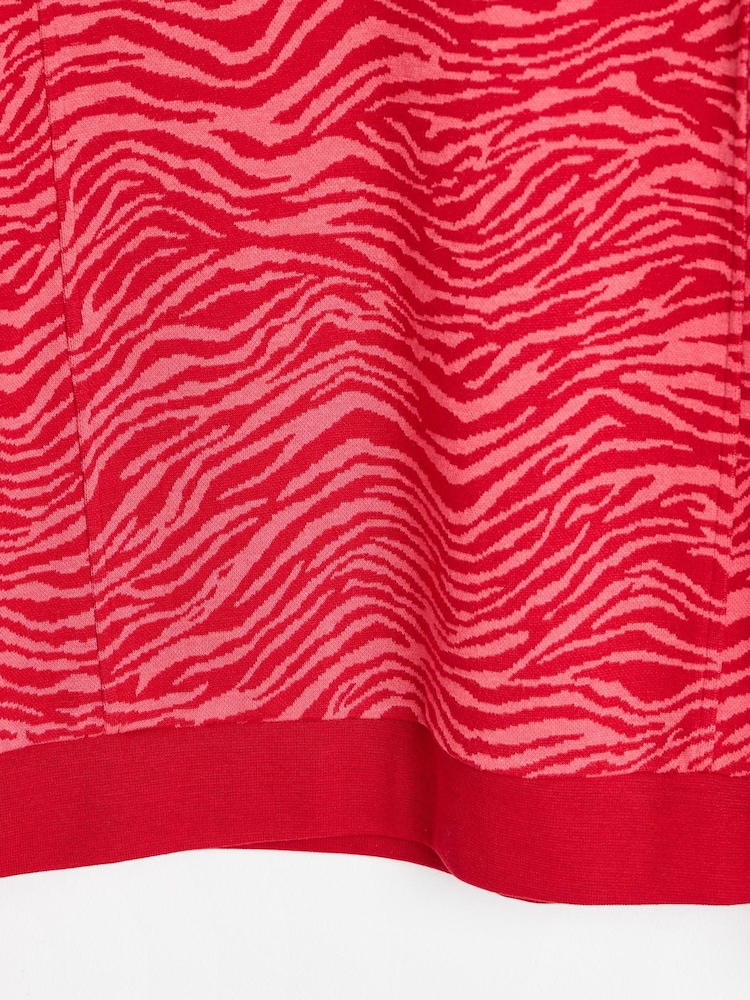 Oliver Bonas Red Zebra Print Knitted Sweatshirt - Image 6 of 6