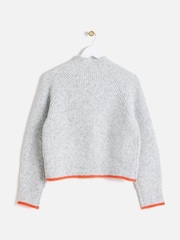 Oliver Bonas Grey Turtle Neck Knitted Jumper - Image 2 of 5