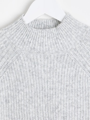 Oliver Bonas Grey Turtle Neck Knitted Jumper - Image 3 of 5
