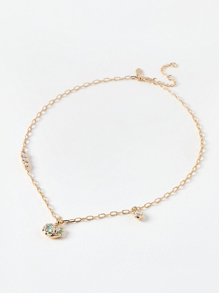 Oliver Bonas Gold Naja Gold Nugget Pendant Necklace - Image 1 of 3 Oliver Bonas Gold Naja Gold Nugget Pendant Necklace - Image 1 of 3