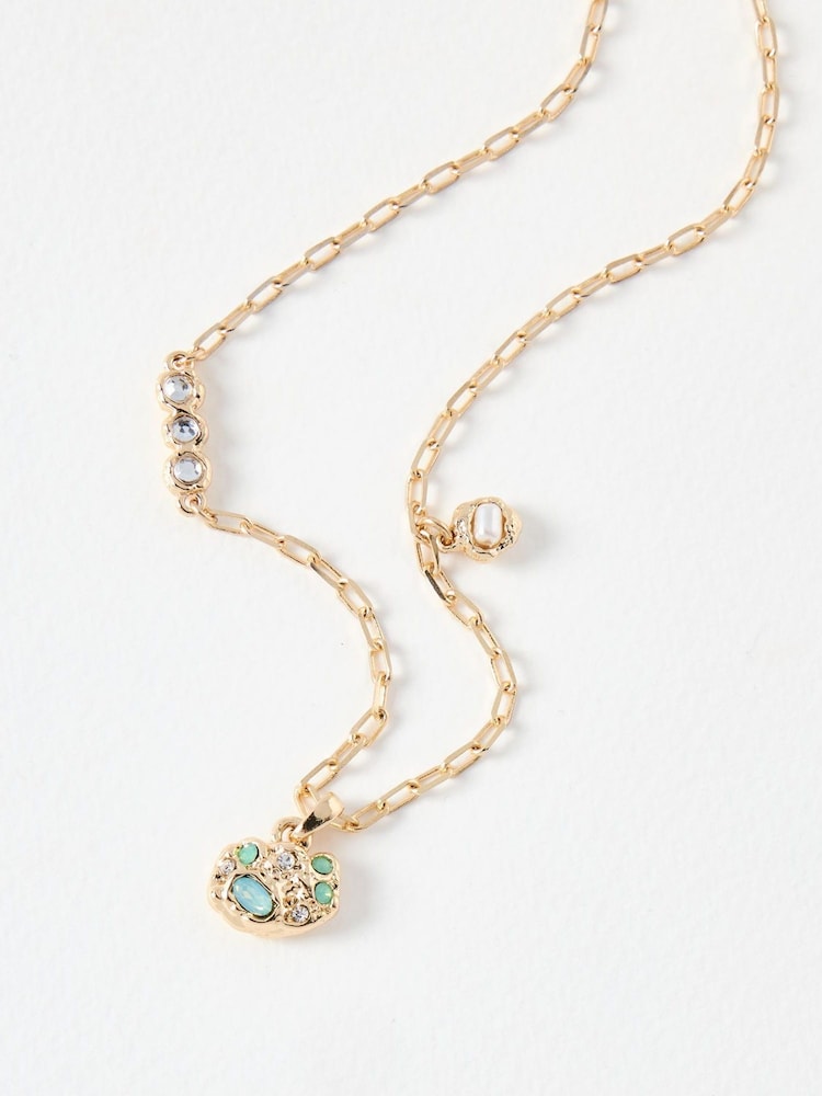 Oliver Bonas Gold Naja Gold Nugget Pendant Necklace - Image 2 of 3 Oliver Bonas Gold Naja Gold Nugget Pendant Necklace - Image 2 of 3