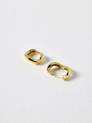 Oliver Bonas Gold Tone Ona Ripple Wave Clicker Hoop Earrings Large - Image 2 of 3