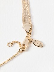Oliver Bonas Gold Tone Najari Snake Chain Pendant Necklace - Image 3 of 3