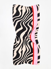 Oliver Bonas Black Monochrome Wave Colour Pop Midweight Scarf - Image 2 of 5