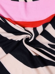 Oliver Bonas Black Monochrome Wave Colour Pop Midweight Scarf - Image 3 of 5