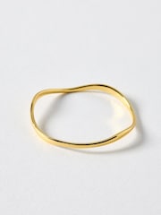 Oliver Bonas Gold Tone Naia Ripple Wave Bangle - Image 1 of 3