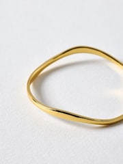 Oliver Bonas Gold Tone Naia Ripple Wave Bangle - Image 3 of 3