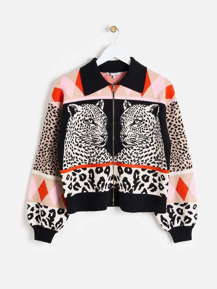 Chaqueta bomber con estampado animal de tigre de punto de Oliver Bonas - Imagen 1 de 6 Chaqueta bomber con estampado animal de tigre de punto de Oliver Bonas - Imagen 1 de 6