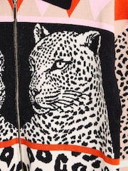 Chaqueta bomber con estampado animal de tigre de punto de Oliver Bonas - Imagen 4 de 6