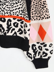 Chaqueta bomber con estampado animal de tigre de punto de Oliver Bonas - Imagen 5 de 6