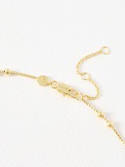 Oliver Bonas Gold Tone Brielle Box & Bead Detail Chain Necklace - Image 3 of 4