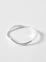 Oliver Bonas Silver Naia Ripple Wave Bangle - Image 1 of 3