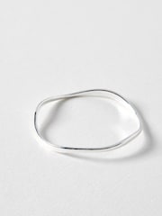 Oliver Bonas Silver Naia Ripple Wave Bangle - Image 2 of 3