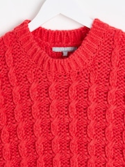 Oliver Bonas Red Chunky Knitted Vest Top - Image 3 of 5