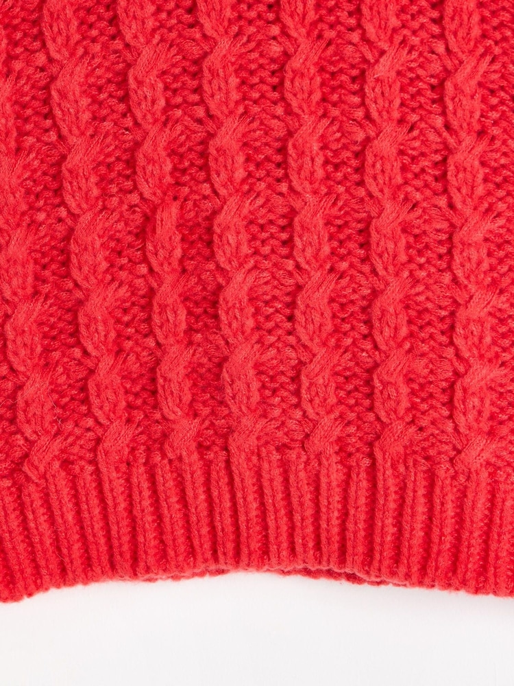 Oliver Bonas Red Chunky Knitted Vest Top - Image 5 of 5 Oliver Bonas Red Chunky Knitted Vest Top - Image 5 of 5