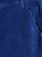 Oliver Bonas Blue Scalloped Pocket Corduroy Midi Skirt - Image 5 of 6