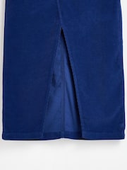 Oliver Bonas Blue Scalloped Pocket Corduroy Midi Skirt - Image 6 of 6