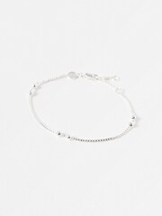 Oliver Bonas Silver Tone Brielle Box & Bead Detail Chain Bracelet - Image 1 of 3