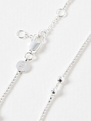 Oliver Bonas Silver Tone Brielle Box & Bead Detail Chain Bracelet - Image 3 of 3