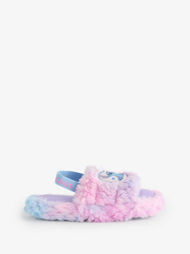 Vanilla Underground Purple Womens Disney Stitch Fluffy Slipper Sliders - Image 1 of 7