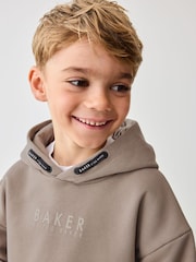 Baker by Ted Baker Oversized Stone Varsity Hoodie - Image 3 of 10