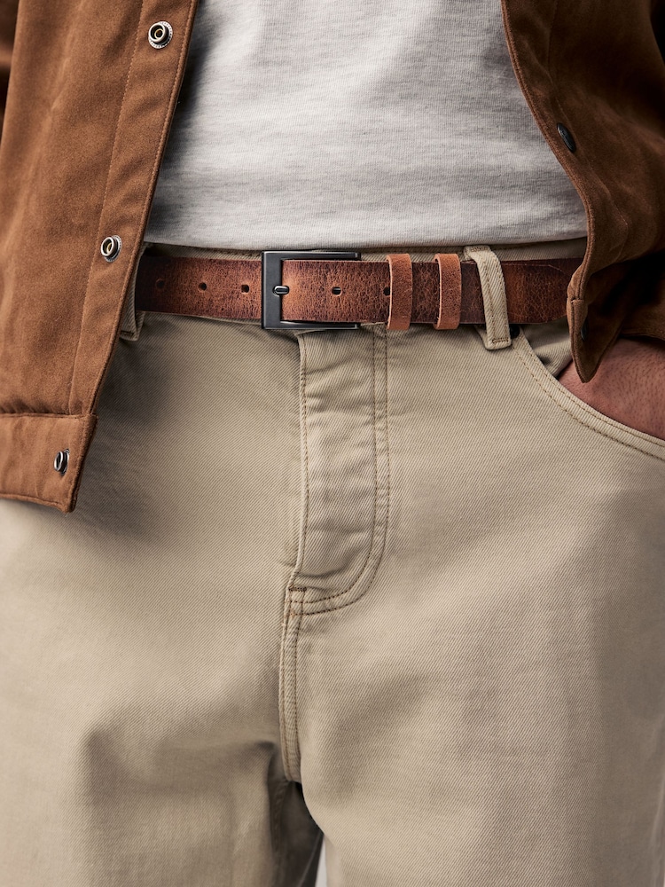 Tan Brown Casual Leather Belt - Image 1 of 4