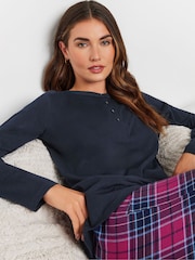 بلوزة بيجامة كُم طويل من القطن 100% مزودة بفتحة أزرار من Long Tall Sally - صورة 4 من 5