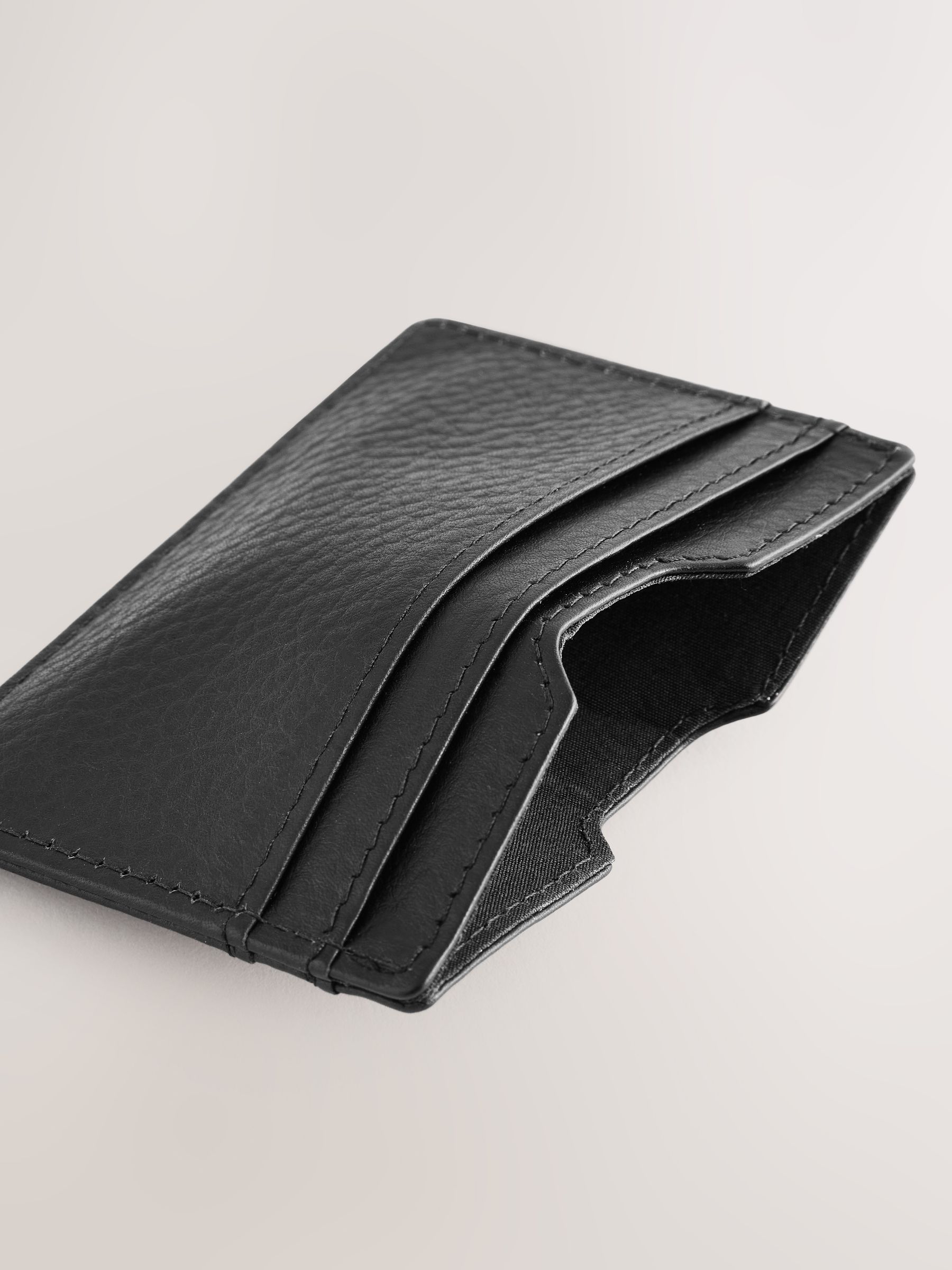 Buy Black Leather Grainy Card Holder from Next Singapore