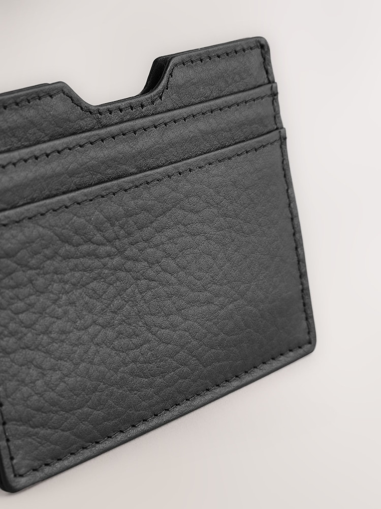 Schwarz - Kartenhalter aus genarbtem Leder - Bild 4 von 4 Schwarz - Kartenhalter aus genarbtem Leder - Bild 4 von 4