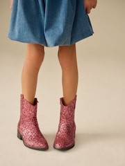 Pink Glitter Western Boots - Image 1 of 9