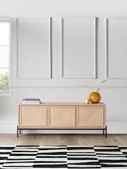 Jasper Conran London White Washed Oak Aden Wide Up to 50 Inch TV Unit - Image 2 of 8