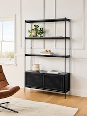 Jasper Conran London Dark Oak Aden Shelving Unit - Image 1 of 8