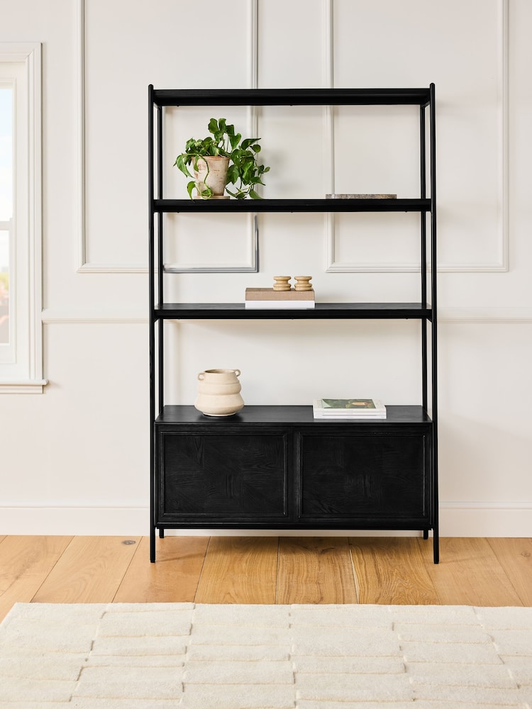 Jasper Conran London Dark Oak Aden Shelving Unit - Image 2 of 8