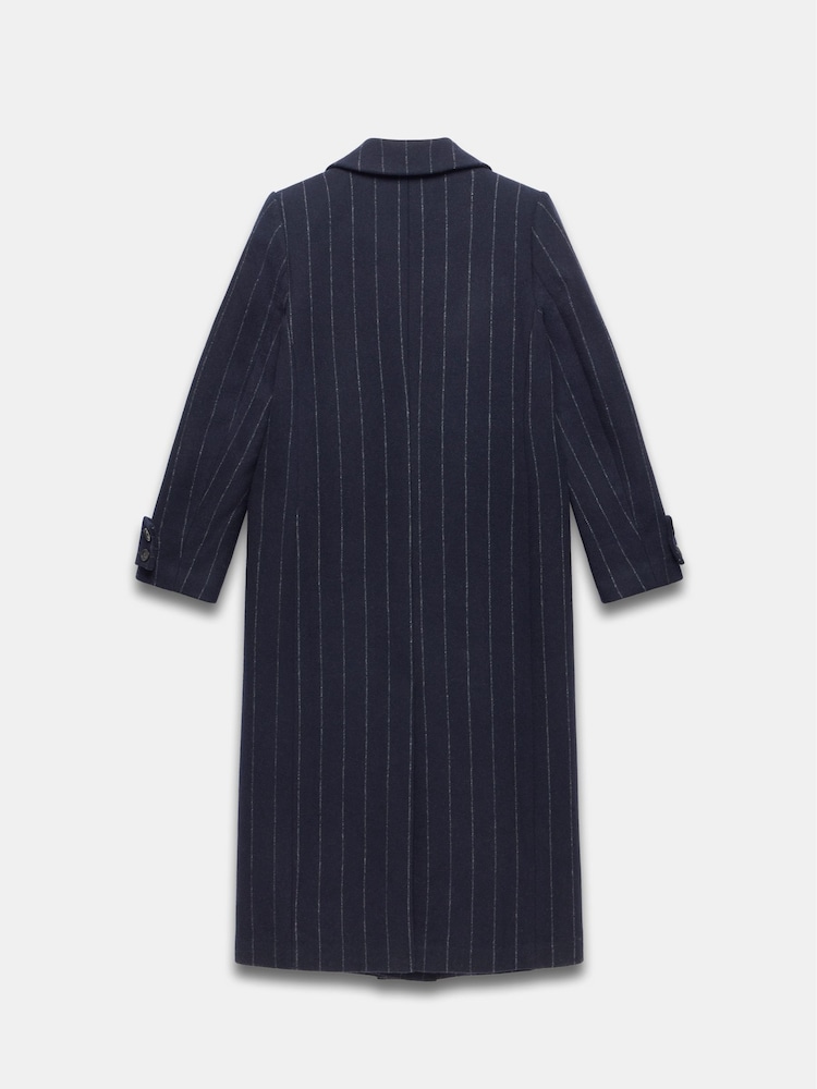 Mint Velvet Blue Pinstripe Coat - Image 4 of 4 Mint Velvet Blue Pinstripe Coat - Image 4 of 4