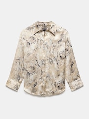 Mint Velvet Cream Snake Effect Print Satin Shirt - Image 3 of 4
