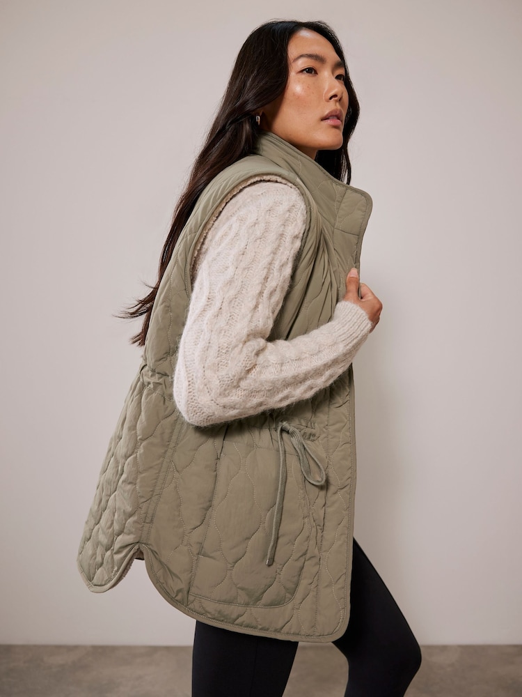 Mint Velvet Green Reversible Padded Gilet - Image 1 of 4